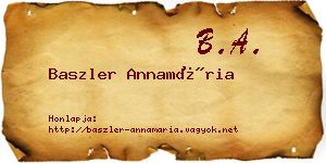 Baszler Annamária névjegykártya